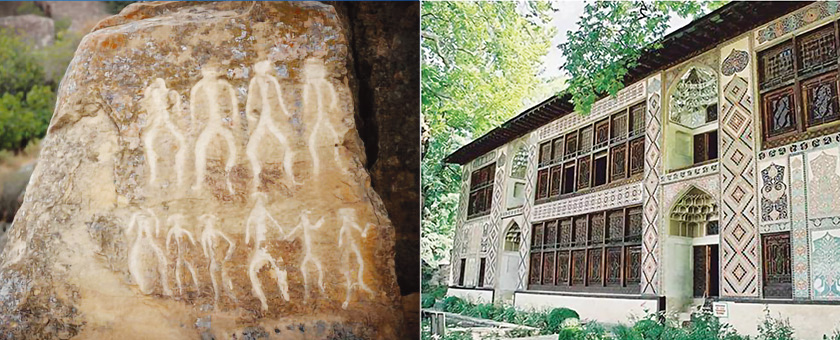 戈布斯坦岩石藝術文化景觀群，舍基汗王夏宮的精緻建築藝術
